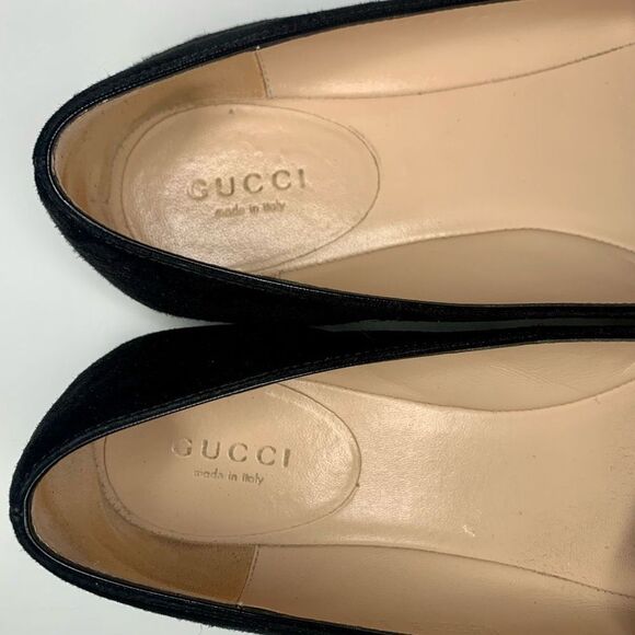 Gucci Marmont Flats GG Kiltie Fringe Suede Loafer Black Size EU 36.5 US 6.5 - Picture 4 of 11